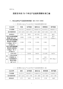 21国家发布的79个单位产品能耗限额标准汇编