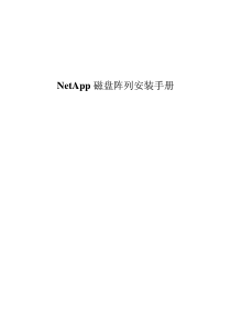 NetApp磁盘阵列安装手册