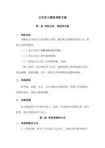 公司员工绩效考核方案