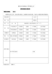 顾客满意度调查统计表