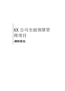 xx公司预算编制调研报告