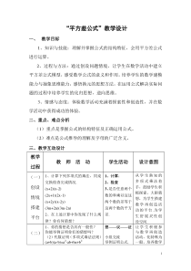 平方差公式教学设计