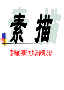 《素描明暗关系与表现手法》课件