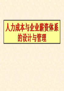 人力成本与企业薪资体系的设计与管理