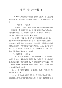 小学生学习管理技巧