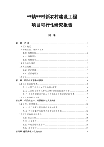 镇村新农村建设项目可行性研究报告