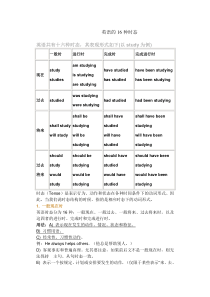 英语16种时态详解