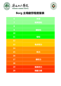 Borg主观疲劳程度量表