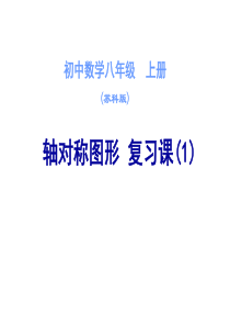 苏科版数学八年级上册第一章轴对称图形 复习课(1)