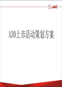 A30上市活动策划方案