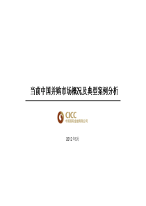 中金XXXX年中国并购市场概况及典型案例分析