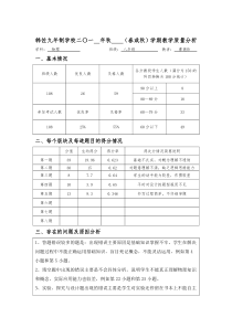 八年级班物理质量分析报告