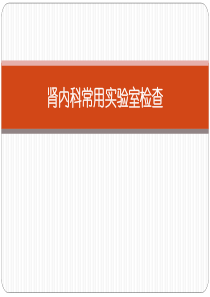 肾内科常用实验室检查详解