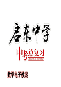 启东中学2014届中考总复习电子教案 专题29：小题不能大做--填空题解题策略