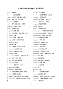 近5年的高考英语688个阅读高频词