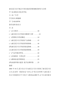 索尼爱立信手机在中国市场的营销策略的研究