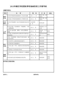 学校传染病防控工作督导表