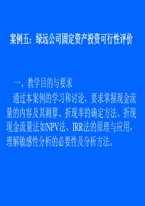 案例五：绿远公司固定资产投资可行性评价