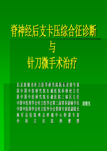 脊神经后支卡压综合征的诊断与。。