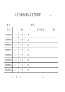 试吃调查表