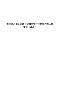 集团客户业务开通与交维验收一体化流程及工作指引V1.0-20120215