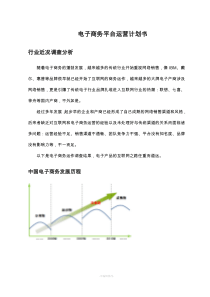 电子商务平台运营策划书