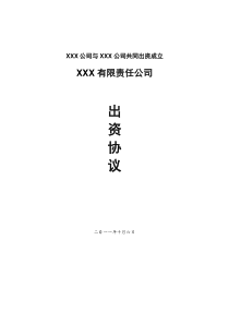 共同出资成立新公司方案