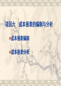 六成本报表编制及分析