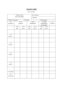 分批成本记录表