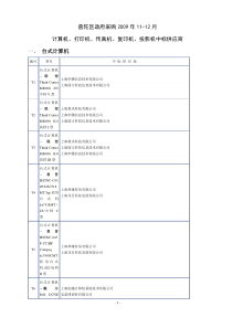 打印机-普陀区政府采购10-11月份计算机、打印机、复印