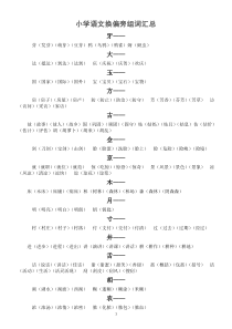 小学语文换偏旁组词汇总