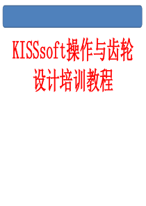 KISSSOFT-操作与齿轮设计培训教程79页PPT