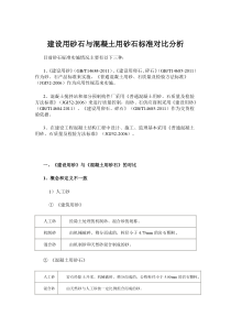 建设用砂、石与混凝土用砂石标准对比分析