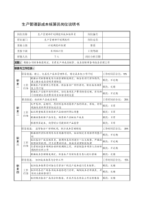 制鞋企业生产管理部成本核算员岗位说明书