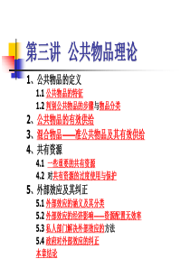 公共经济学第三讲--公共产品理论