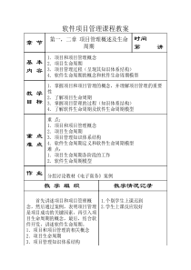 软件项目管理课程教案