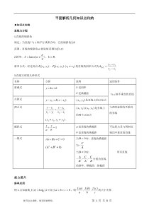 平面解析几何知识点归纳