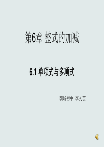 6.1 单项式与多项式 课件1 (青岛版七年级数学上册)