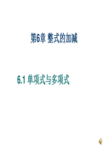 6.1 单项式与多项式 课件6 (青岛版七年级数学上册)