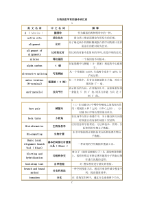 生物信息学常用基本词汇表