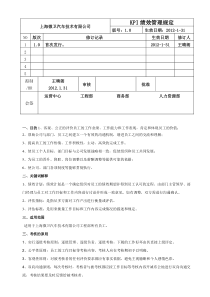 上海微卫汽车技术有限公司公司KPI绩效考核方案