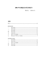 ivr声讯增值业务项目策划书