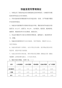 恒温室使用管理规定