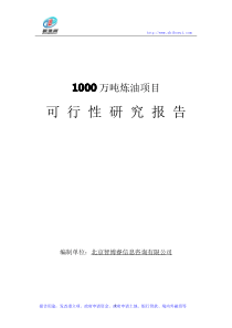 1000万吨炼油项目可行性研究报告