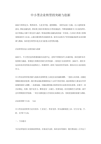 中小型企业转型的突破与创新