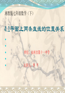 湘教版七年级数学下册4.1平面上两条直线的位置关系课件(共19张PPT)