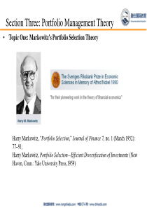 2011年11月融仕国际教育FRM一级--CAPM模型讲义