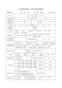 江苏省退役士兵信息采集登记表(空白)