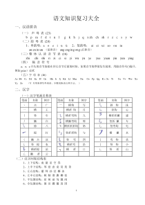 小学语文知识复习大全