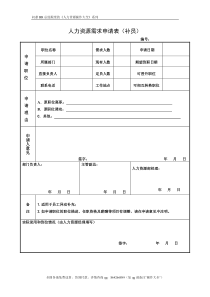 人力资源需求申请表(补员)